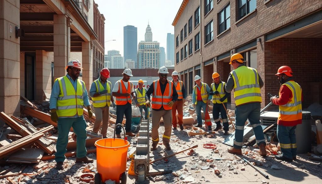 Atlanta Business Cleanup Team in Action