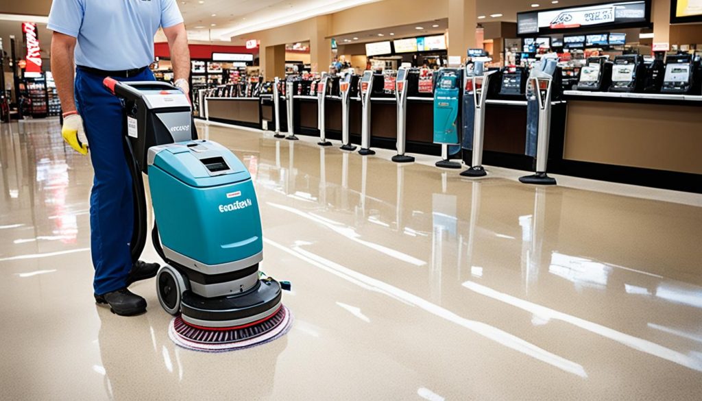 High-Traffic Area Floor Cleaning