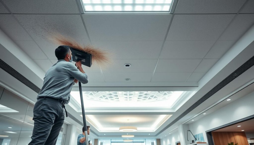 High-dusting services and ceiling cleaning