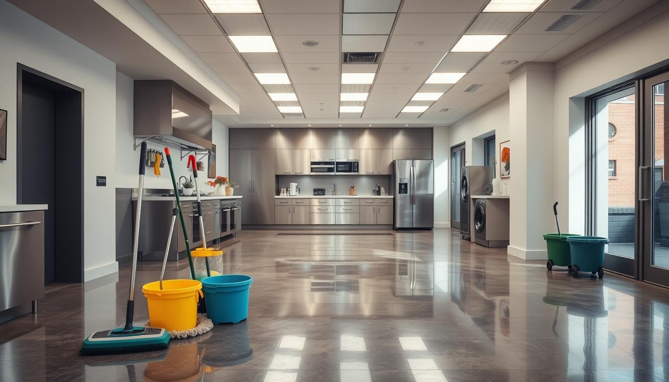 Kitchen Lobby Concrete Floor Cleaning Services