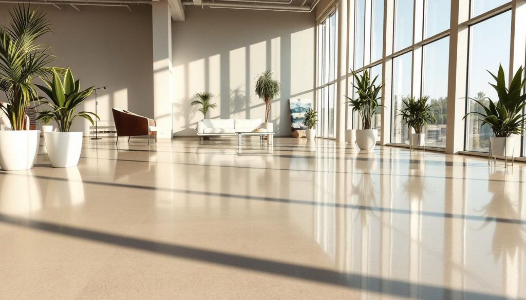 Low maintenance polished concrete floors