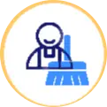 The image shows an icon of a person at a desk with a computer, suggesting a workspace or office setting.