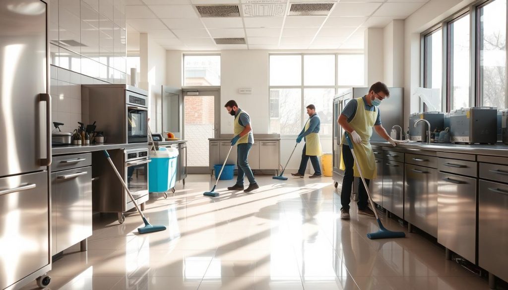 deep cleaning and sanitization in kitchens