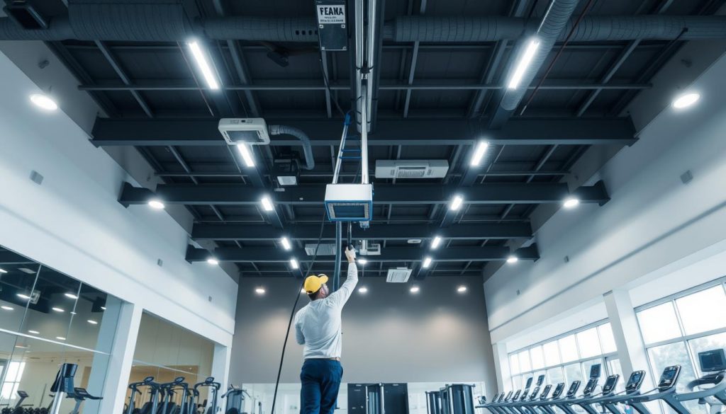 gym ceiling cleaning