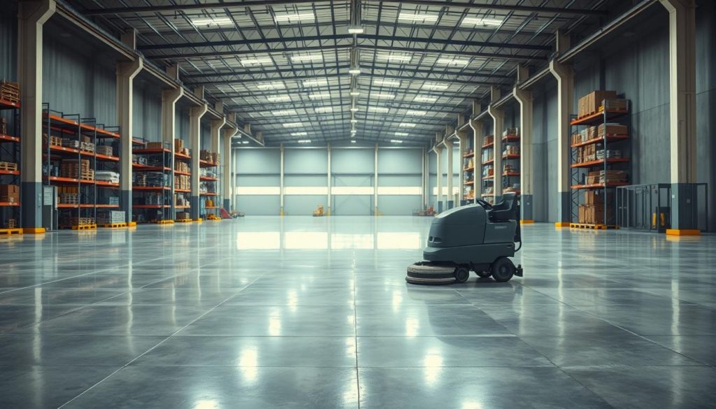 industrial warehouse floor cleaning