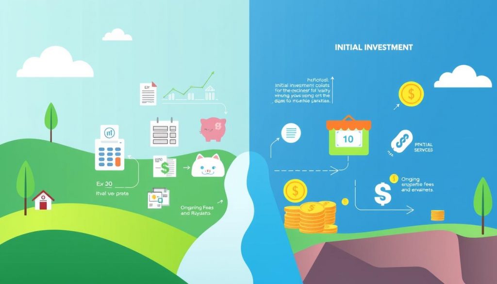 initial investment costs and ongoing fees and royalties overview