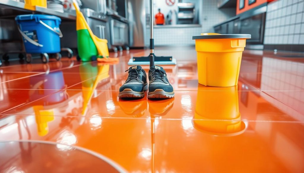 “How Atlanta’s Top Floor Cleaning Services Prevent Slips in Commercial Kitchens”